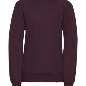 Kids raglan sleeve sweatshirt - Burgundy, 1/2 Yrs
