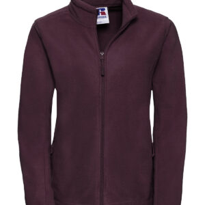 Women's full-zip outdoor fleece - Burgundy, XS