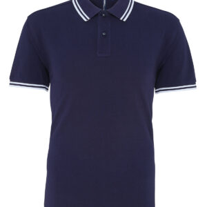 Men's classic fit tipped polo - Navy/White, S