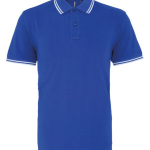 Men's classic fit tipped polo - Royal/White, S