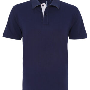 Men's classic fit contrast polo - Navy/White, S