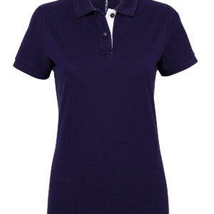 Women's contrast polo - Navy/White, XS