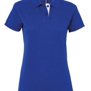 Women's contrast polo - Royal/White, XS