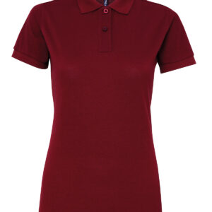 Women’s polycotton blend polo - Burgundy, XS