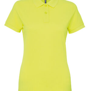 Women’s polycotton blend polo - Neon Yellow, XS