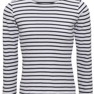 Women's Marinière coastal long sleeve tee - White/Navy, XS