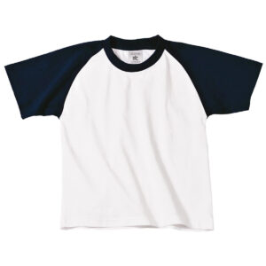 B&C Baseball /kids - White/Navy, 3/4 Yrs