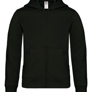 B&C Hooded full-zip /kids - Black, 3/4 Yrs