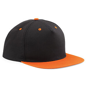 5-panel contrast snapback - Black/Orange, One size