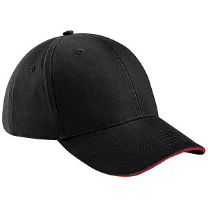 Athleisure 6-panel cap - Black/Classic Red, One size