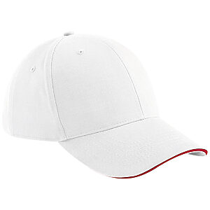 Athleisure 6-panel cap - White/Classic Red, One size