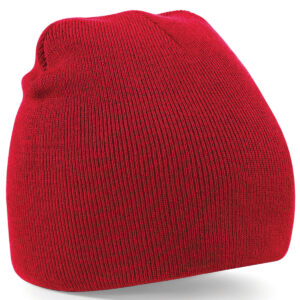 Two-tone pull-on beanie - Classic Red, One size