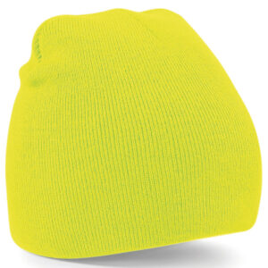 Two-tone pull-on beanie - Fluorescent Yellow, One size