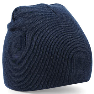 Two-tone pull-on beanie - French Navy, One size