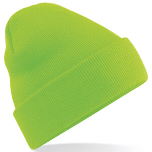 Original cuffed beanie - Fluorescent Green, One size