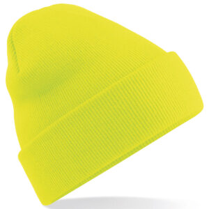 Original cuffed beanie - Fluorescent Yellow, One size