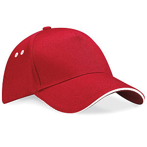 Ultimate 5-panel cap - sandwich peak - Classic Red/White, One size