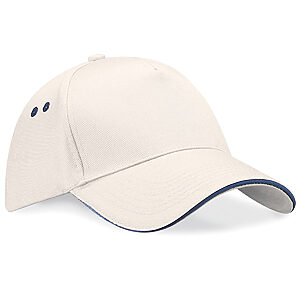 Ultimate 5-panel cap - sandwich peak - Putty/French Navy, One size