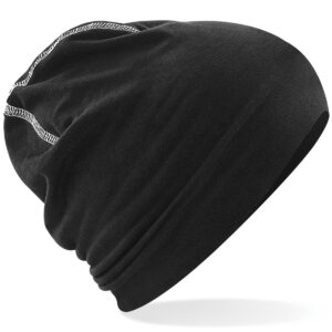 Hemsedal cotton beanie - Black White, One size