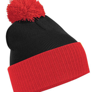 Snowstar® two-tone beanie - Black/Bright Red, One size