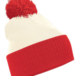 Snowstar® two-tone beanie - Off White/Bright Red, One size