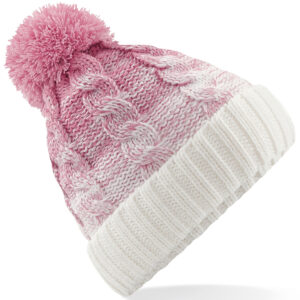 Ombré beanie - Dusky Pink/Off White, One size