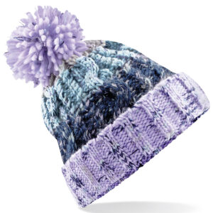 Corkscrew pom pom beanie - Lavender Fizz, One size