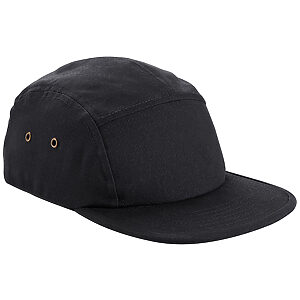 Canvas 5-panel camper cap - Black, One size