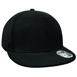 Pro-stretch flat peak cap - Black, One size