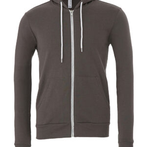 Unisex polycotton fleece full-zip hoodie - Asphalt, XS