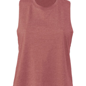 Women's racerback cropped tank - Heather Mauve, S