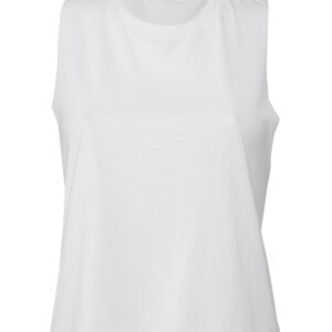 Women's racerback cropped tank - Solid White Blend, S