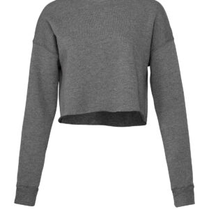 Women's cropped crew fleece - Deep Heather, S