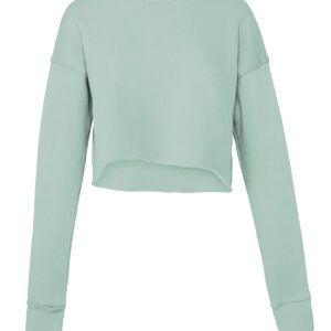 Women's cropped crew fleece - Dusty Blue, S