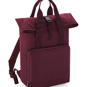 Twin handle roll-top backpack - Burgundy, One size