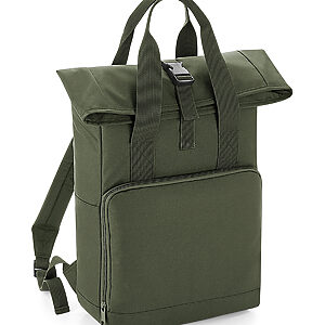 Twin handle roll-top backpack - Olive Green, One size
