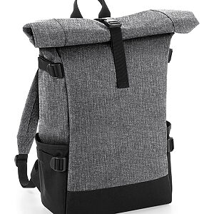 Block roll-top backpack - Grey Marl/Black, One size