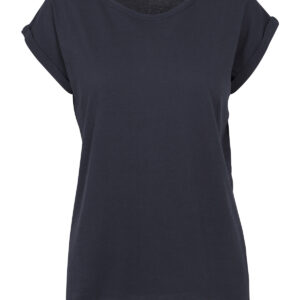 Women's extended shoulder tee - Navy, XS