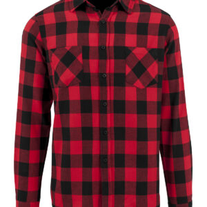Checked flannel shirt - Black/Red, S