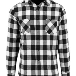 Checked flannel shirt - Black White, S