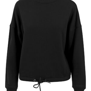 Women's oversize crew neck - Black, XS