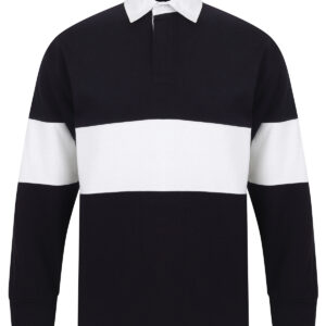 Panelled rugby shirt - Navy/White, S