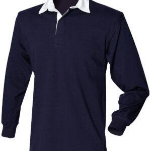 Kids long sleeve plain rugby shirt - Navy, S