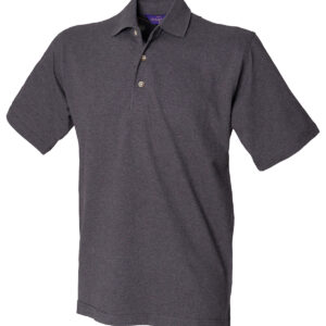 Classic cotton piqué polo with stand-up collar - Charcoal, S