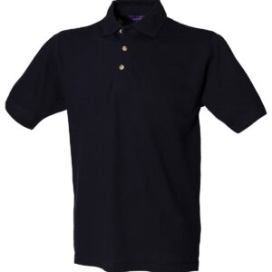 Classic cotton piqué polo with stand-up collar - Navy, XS