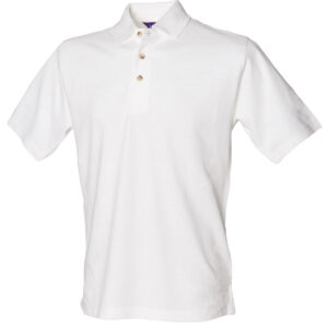 Classic cotton piqué polo with stand-up collar - White, XS