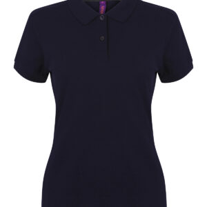 Women's micro-fine piqué polo shirt - Navy, XXS