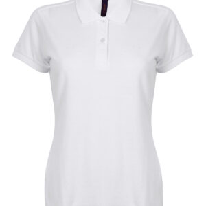 Women's micro-fine piqué polo shirt - White, XXS