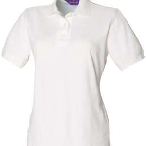 Women's classic cotton piqué polo shirt - White, S