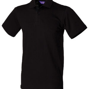 Stretch piqué polo shirt - Black, XS